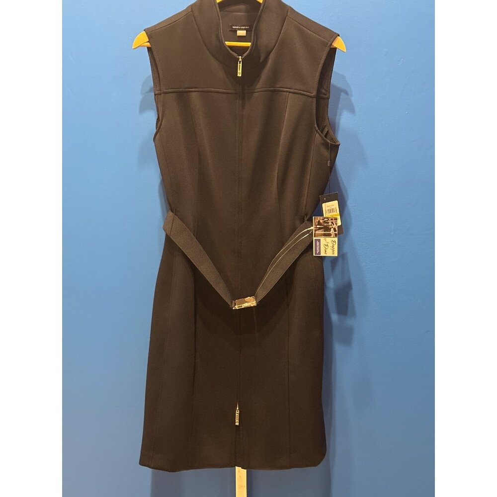 Tommy Hilfiger Navy Sleeveless Sheath Dress With Belt Size 14